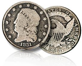 Newly-Discovered-1831-Quarter-Eagle-Struck-On-Dime-Planchet